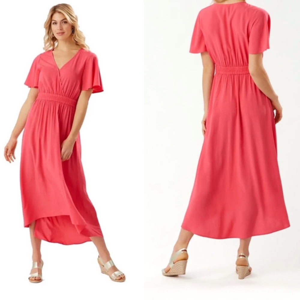 Tommy Bahama Coral Short Sleeve Maxi Dress